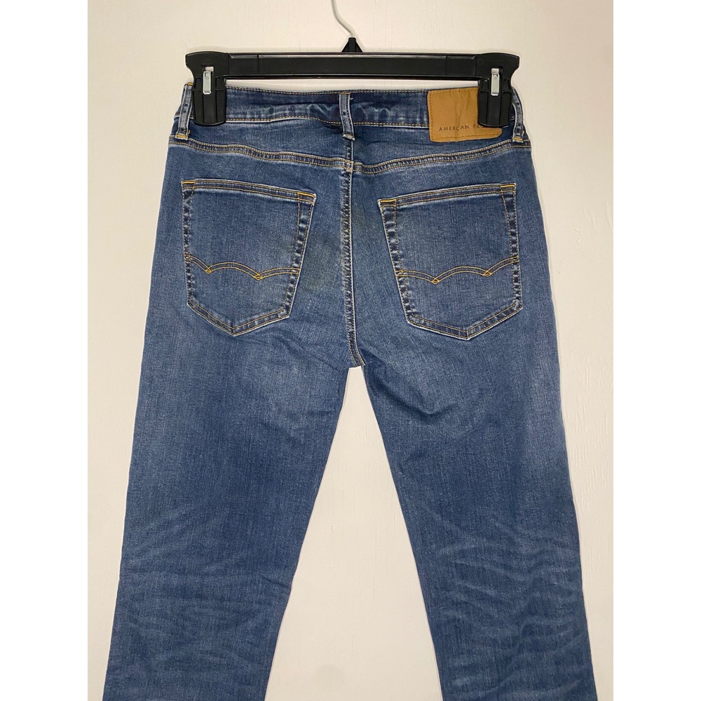 American Eagle Slim Straight Flex Jeans Mens 29x34 Medium Wash Denim Blue - Picture 8 of 14